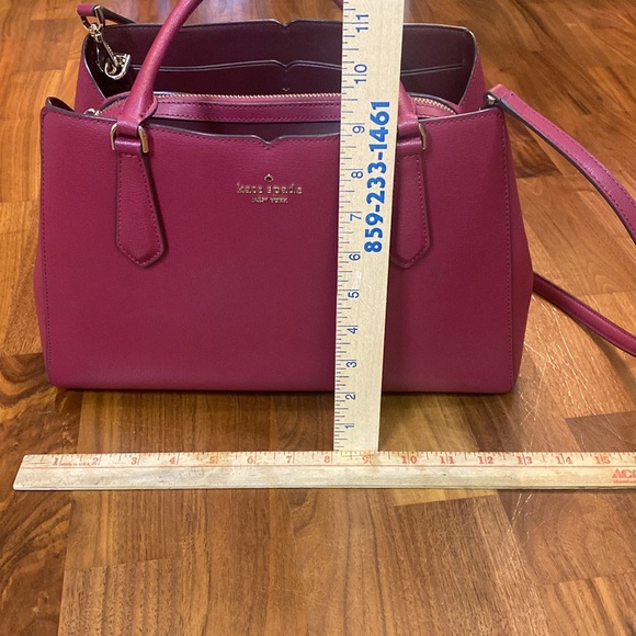 Kate Spade, New York burgundy/wine, color handbag with adjustable shoulder strap - Picture 6 of 13